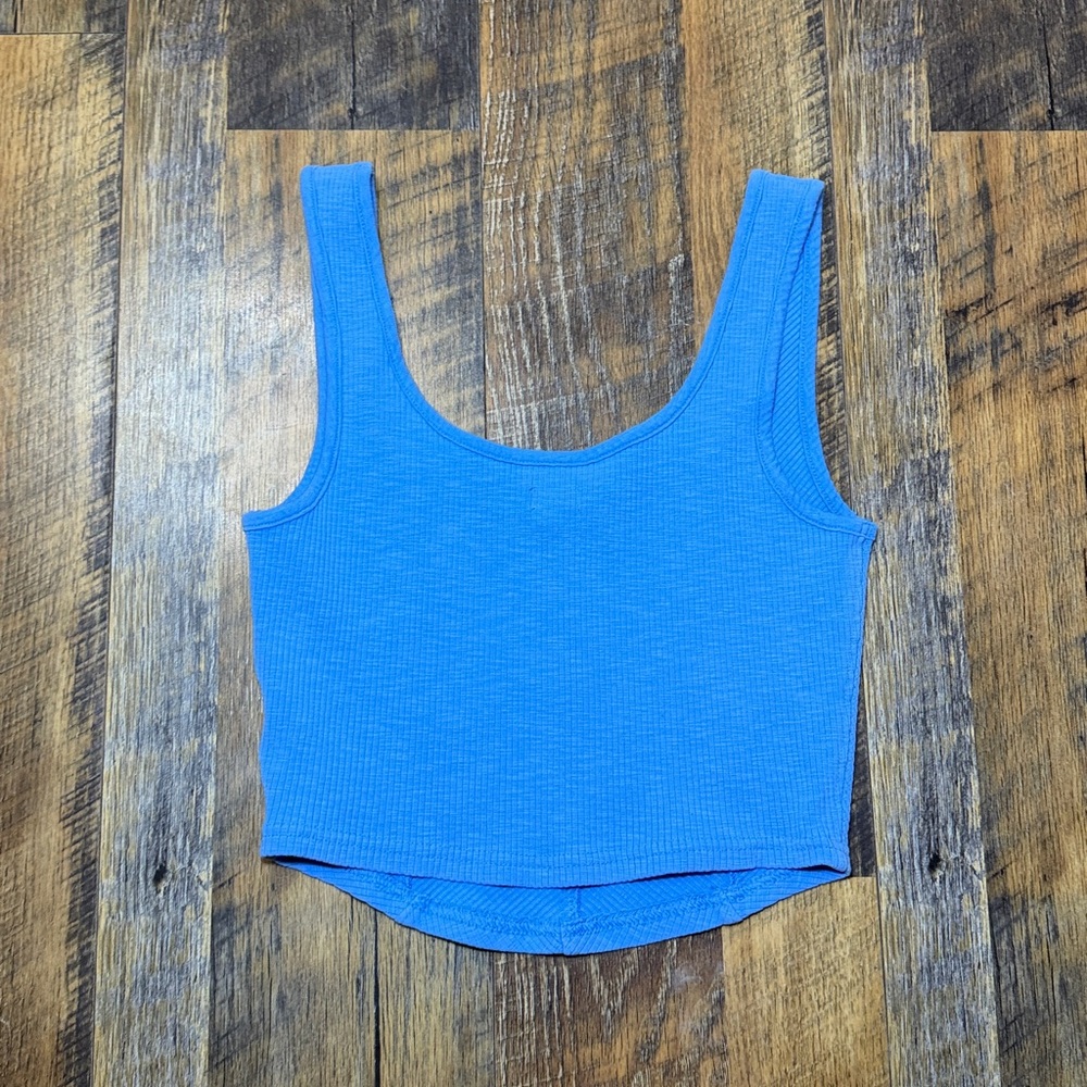 Aerie Vibrant Blue Crop Top SP Ribbed Tank - Picture 4 of 6